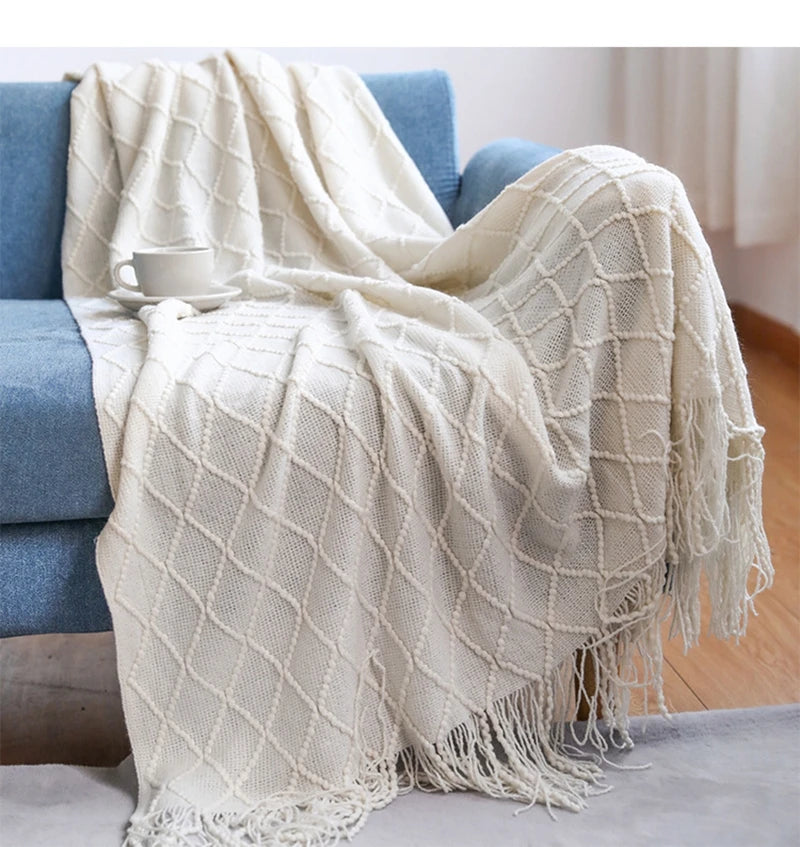 Pink Knitted Throw Blankets
