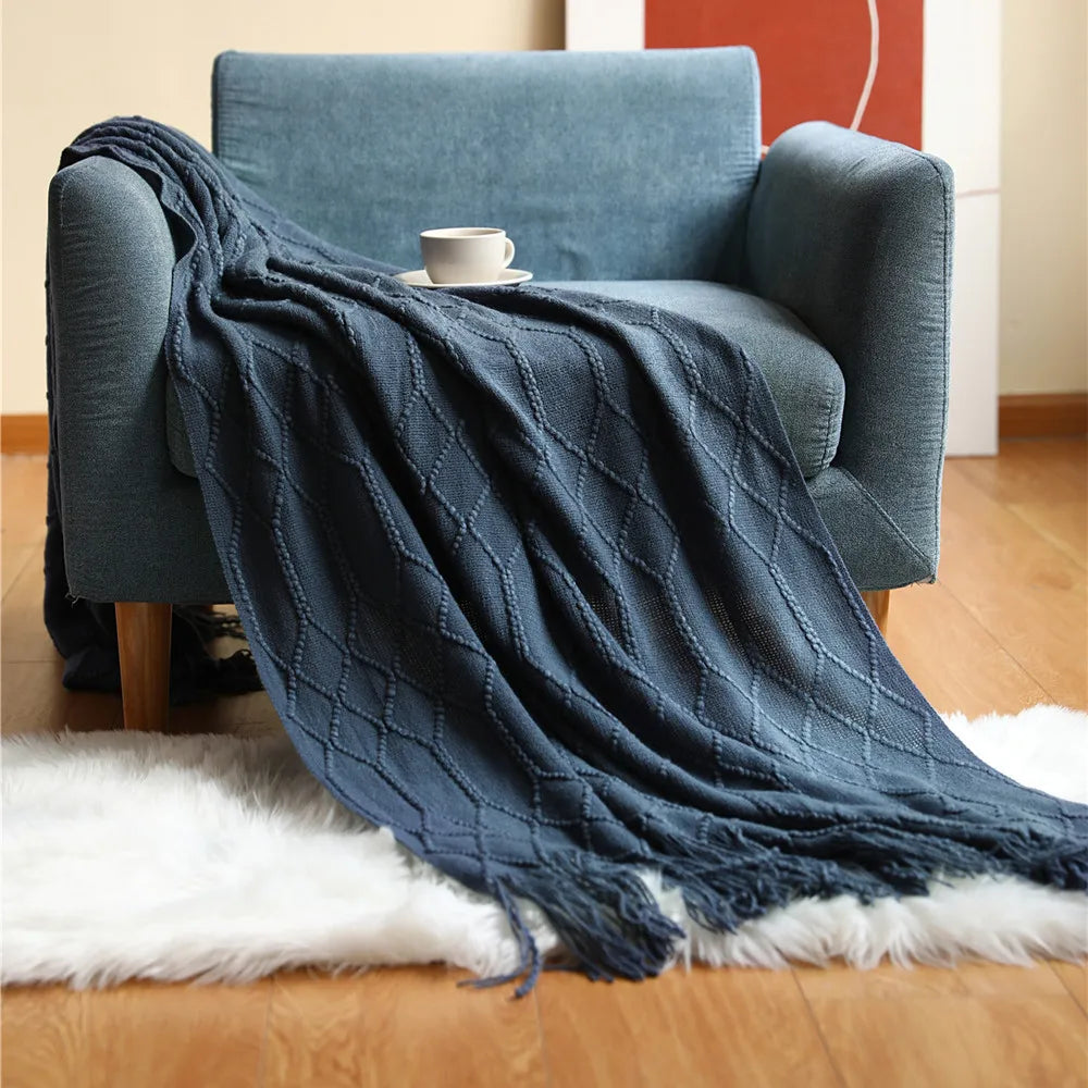 Pink Knitted Throw Blankets