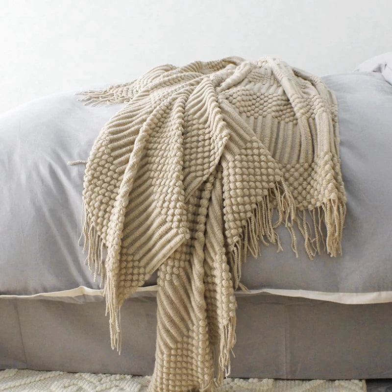 Pink Knitted Throw Blankets