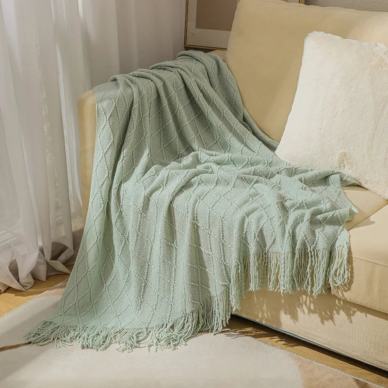 Pink Knitted Throw Blankets