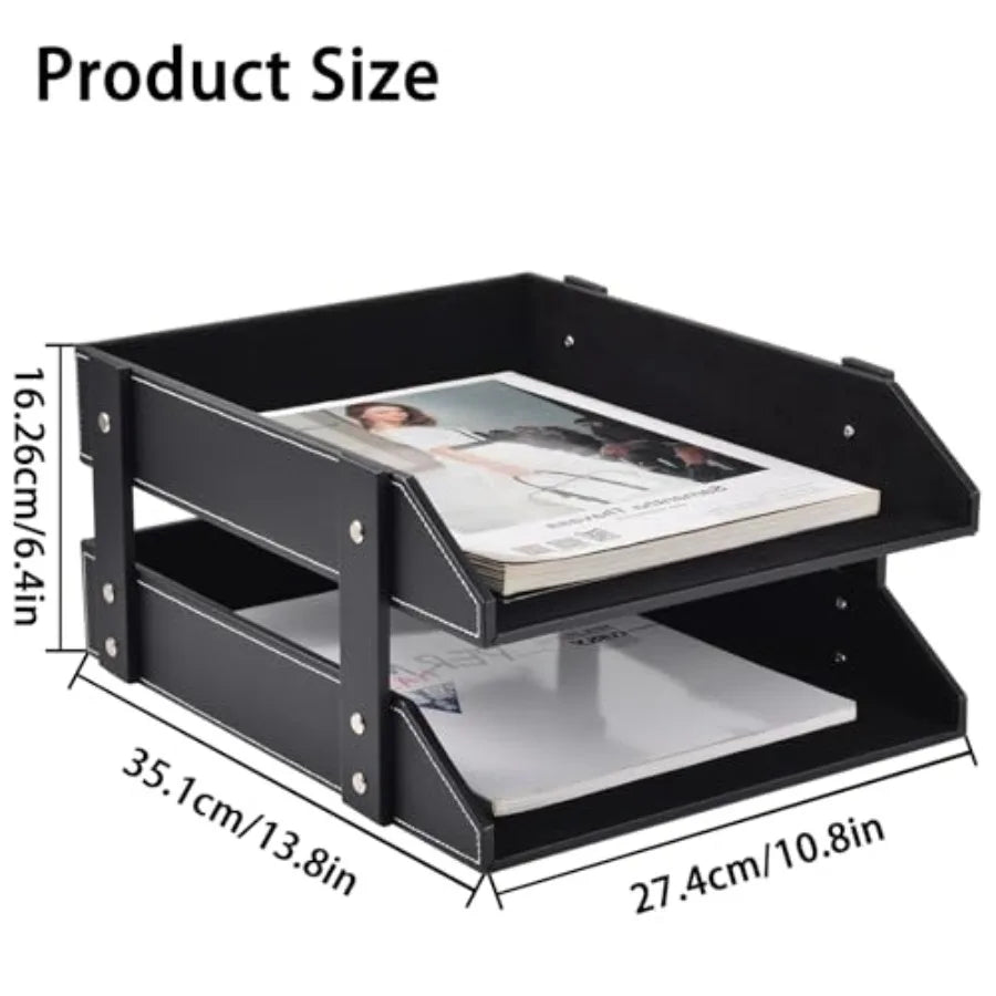 Leather Desk Organizer Tray Holder