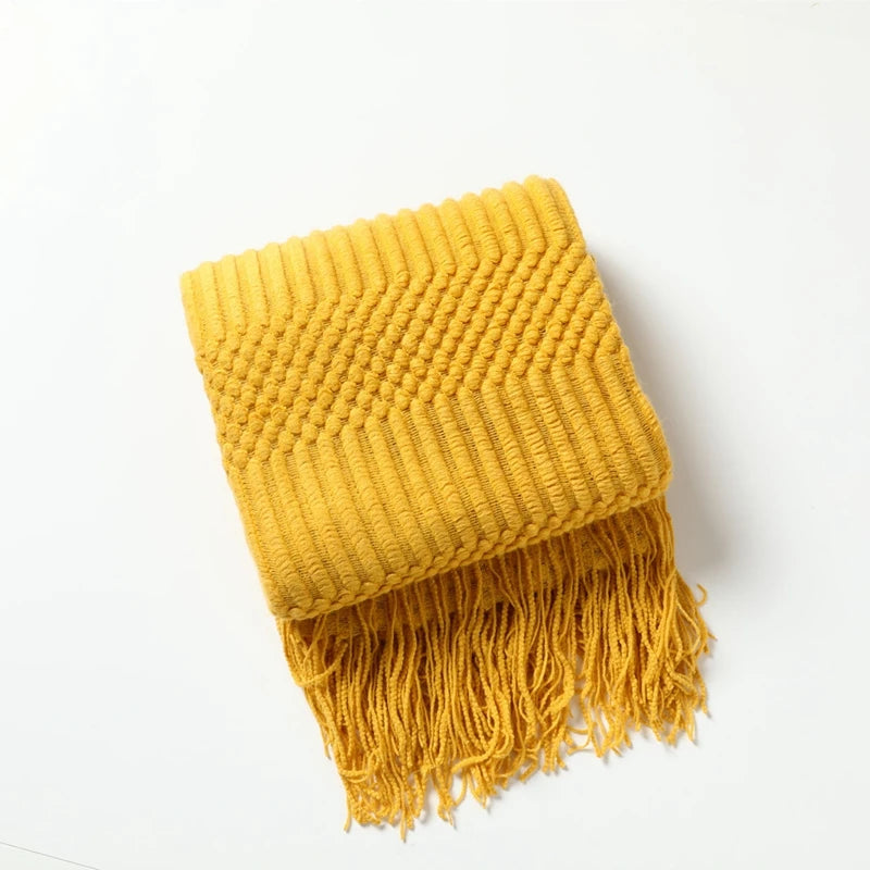 Pink Knitted Throw Blankets
