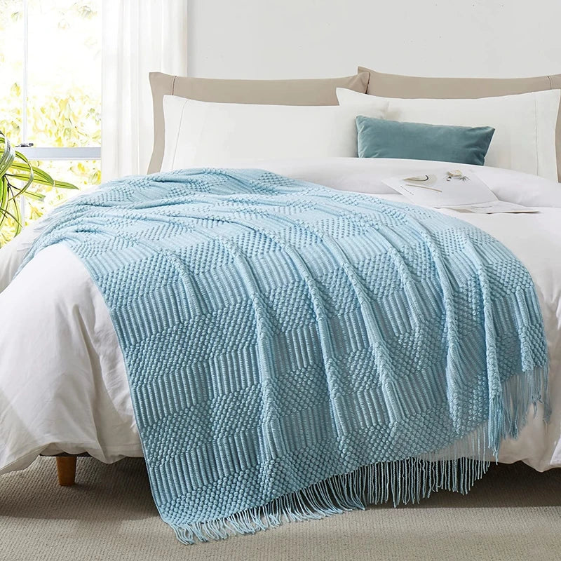 Pink Knitted Throw Blankets