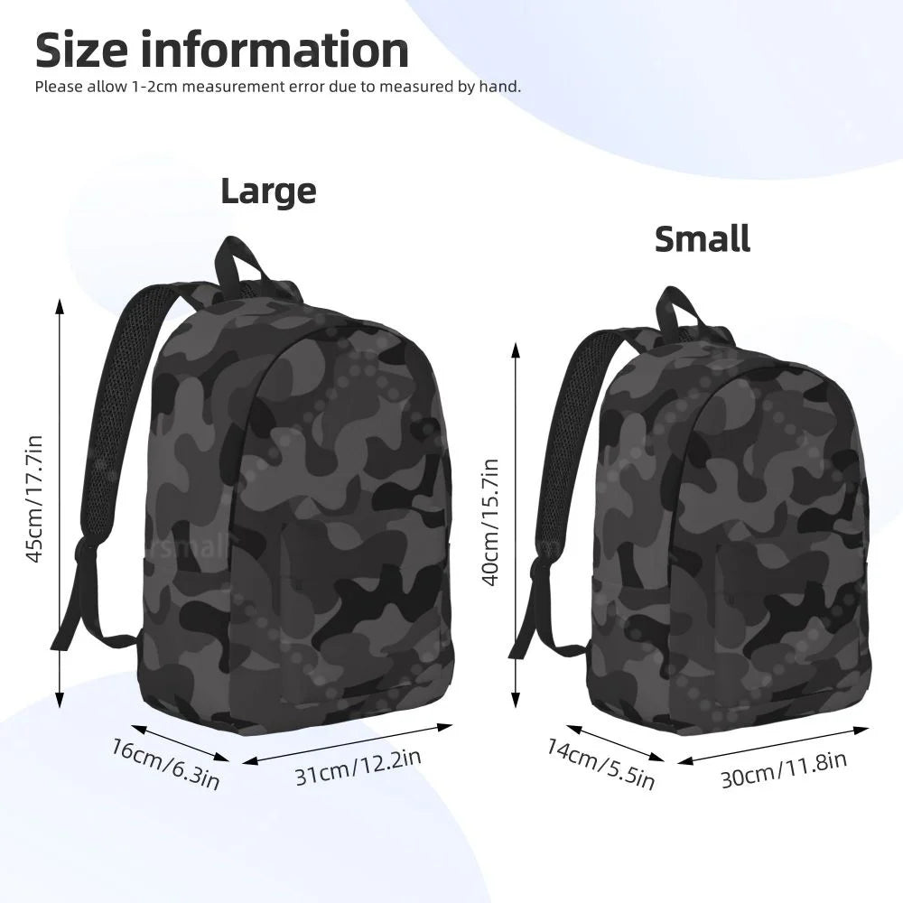 Black Camouflage School Backpack