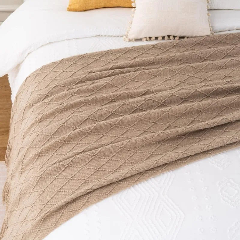 Pink Knitted Throw Blankets