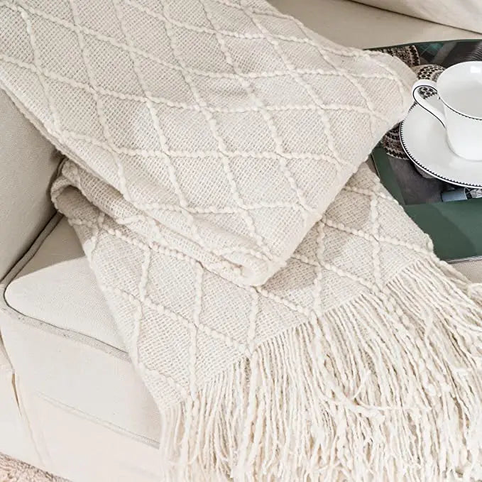 Pink Knitted Throw Blankets