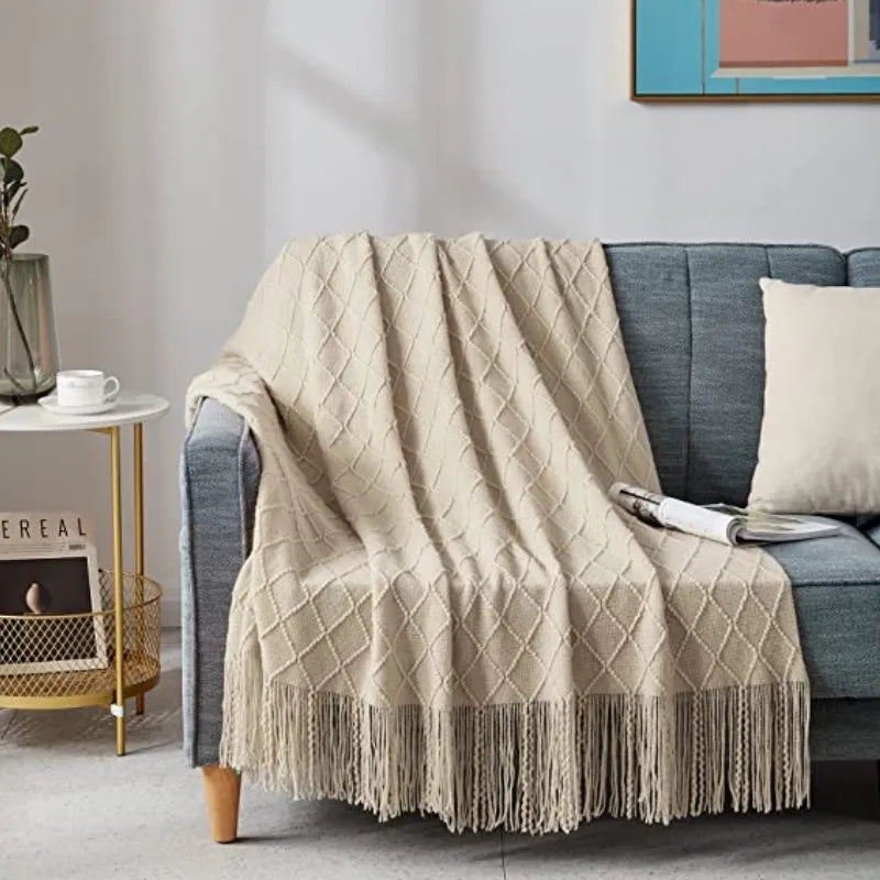 Pink Knitted Throw Blankets