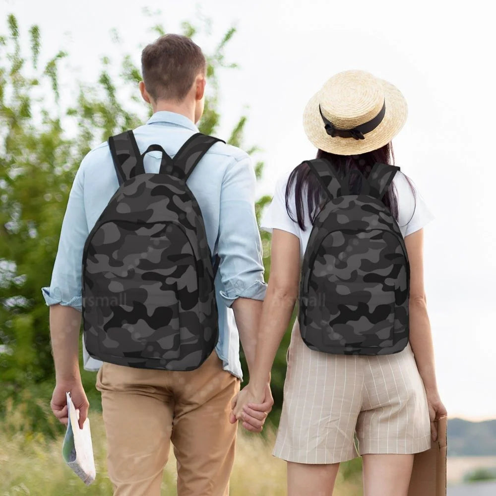 Black Camouflage School Backpack