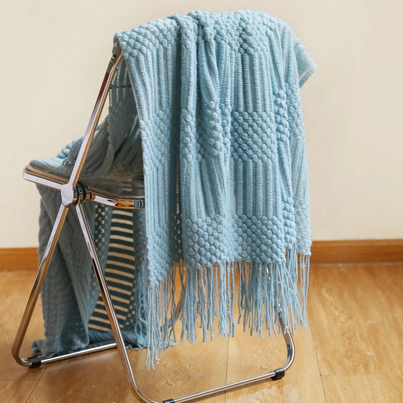 Pink Knitted Throw Blankets