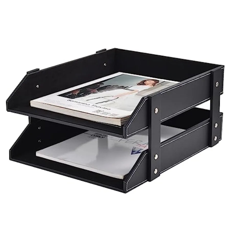 Leather Desk Organizer Tray Holder