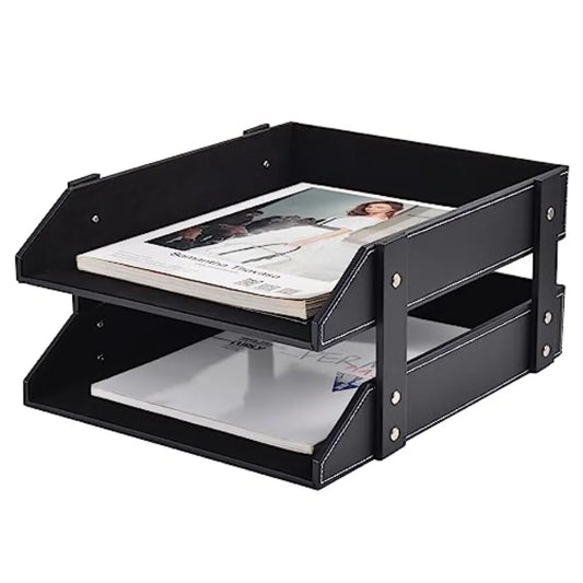 Leather Desk Organizer Tray Holder
