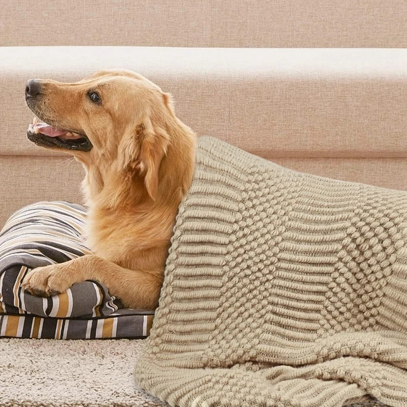 Pink Knitted Throw Blankets