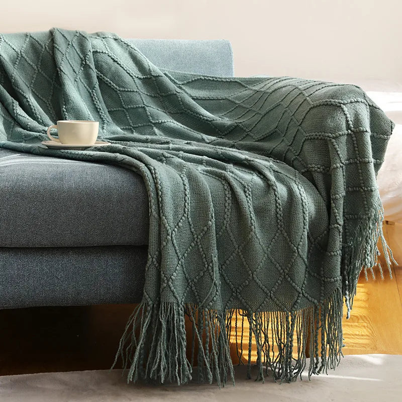 Pink Knitted Throw Blankets