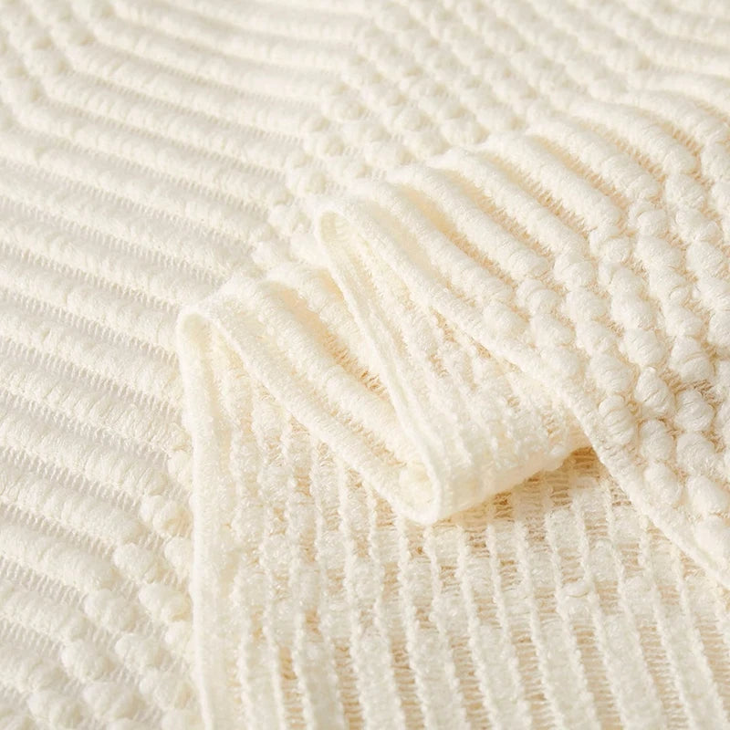 Pink Knitted Throw Blankets