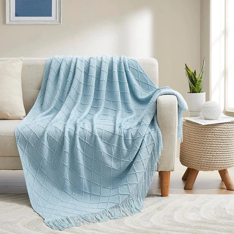 Pink Knitted Throw Blankets