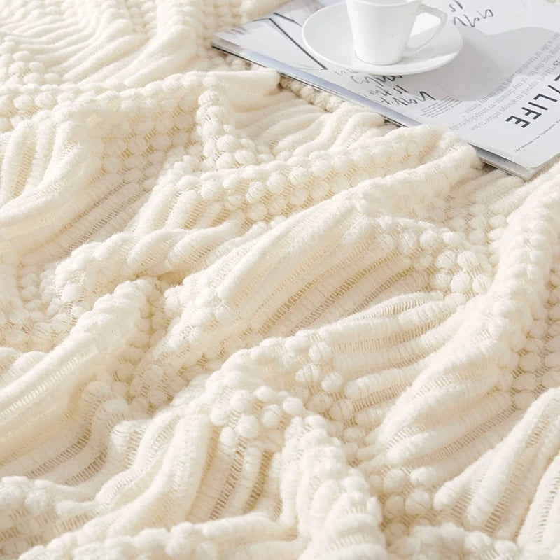 Pink Knitted Throw Blankets