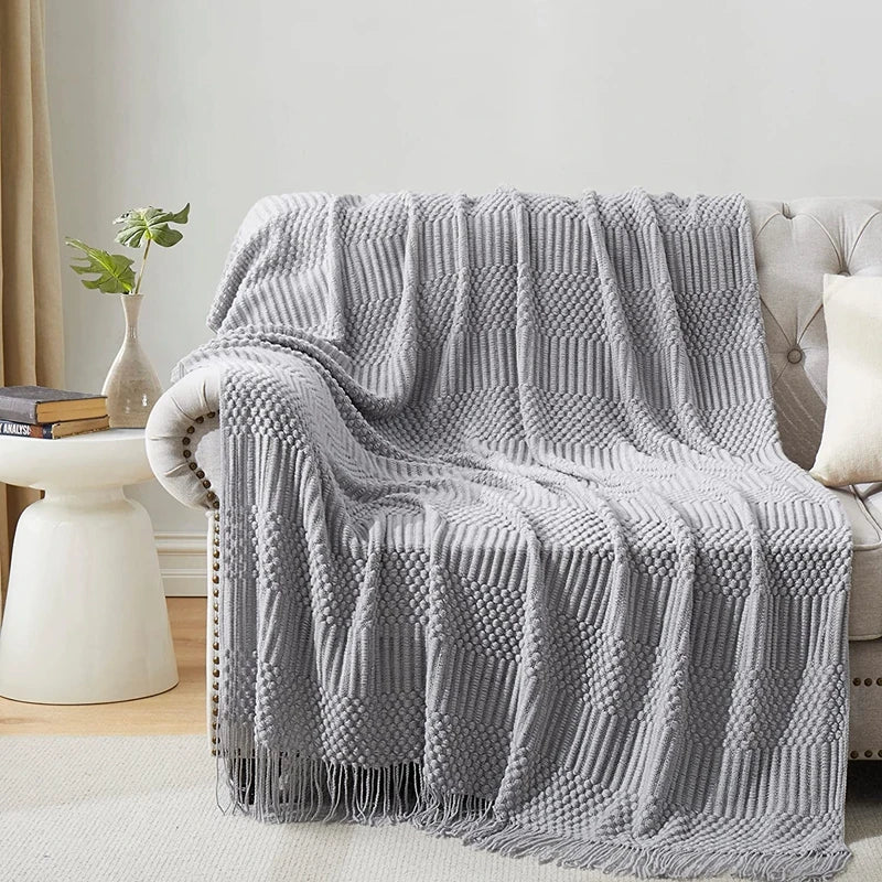 Pink Knitted Throw Blankets
