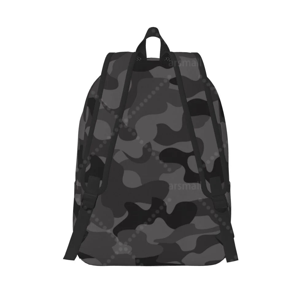 Black Camouflage School Backpack