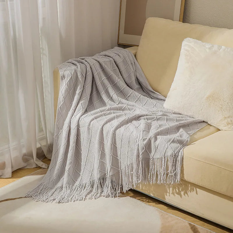 Pink Knitted Throw Blankets