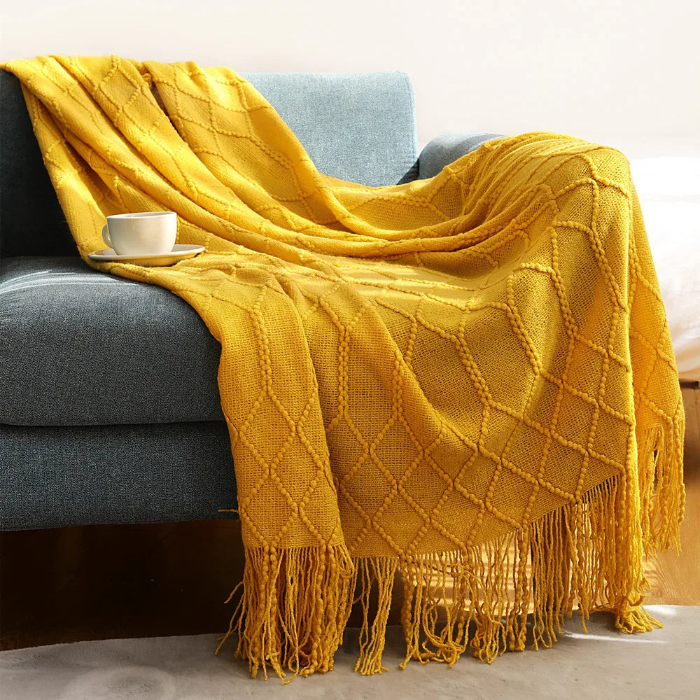 Pink Knitted Throw Blankets